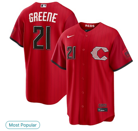 Men Cincinnati Reds #21 Hunter Greene Red MLB Nike 2026 City Connect Jersey->cincinnati reds->MLB Jersey